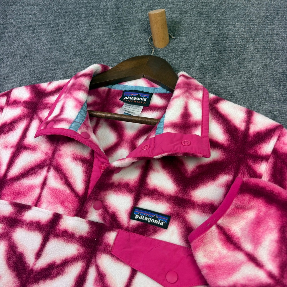 Patagonia Synchilla Fleece Pullover Womens M Pink Geometric Snap-T Sweater 25455